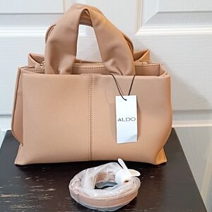 ALDO Blush Tan Satchel with Detachable Strap